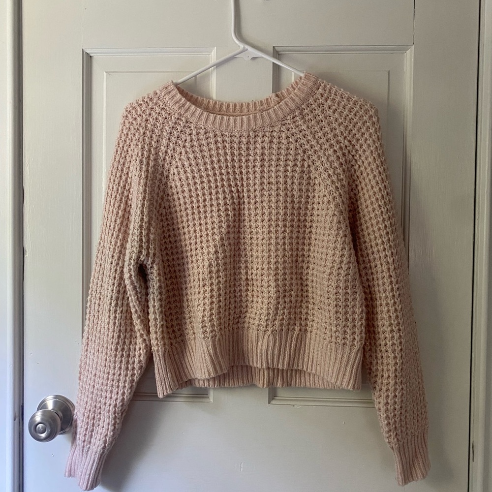 pink knit sweater